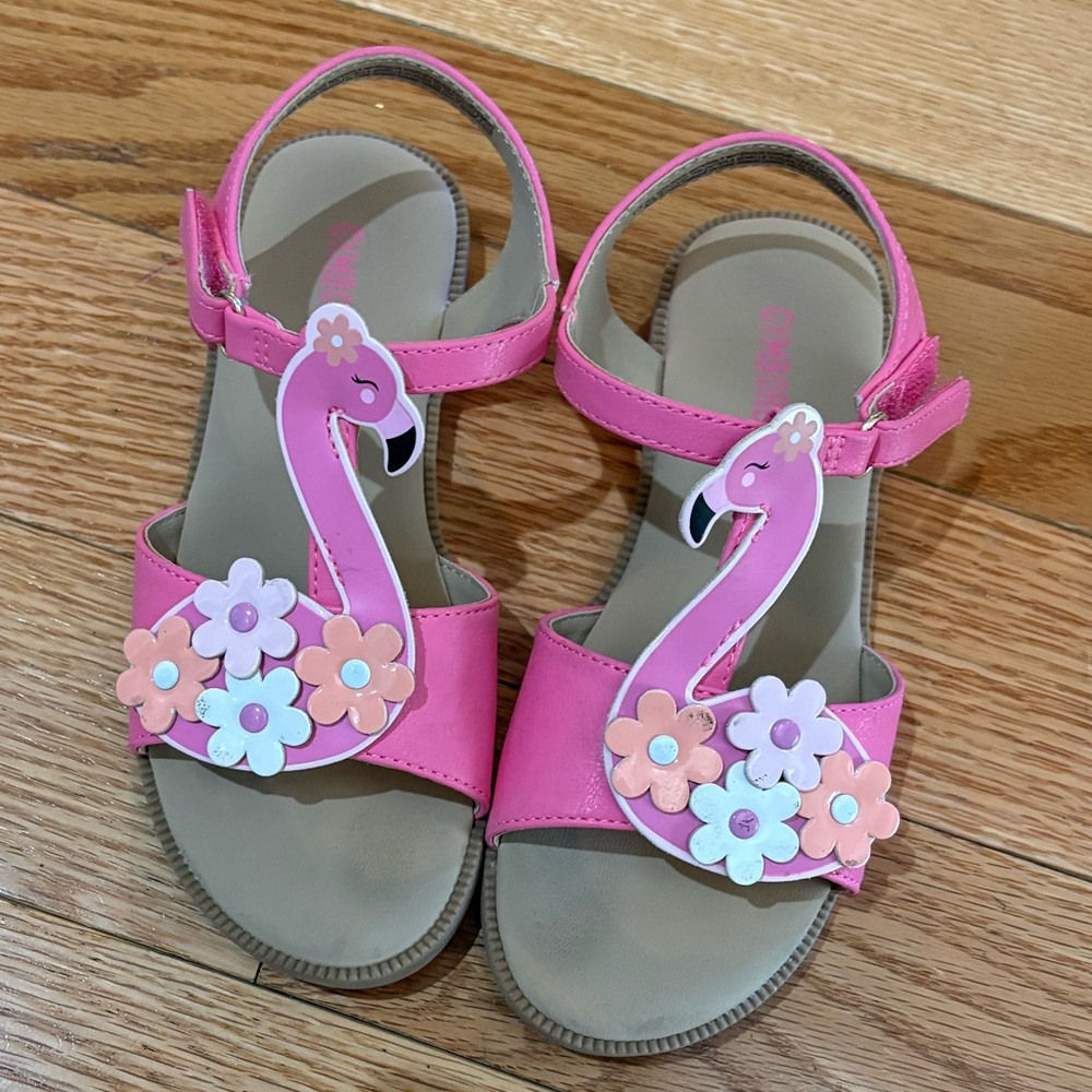 Gymboree Girls' Pink Flamingo Floral Sandals